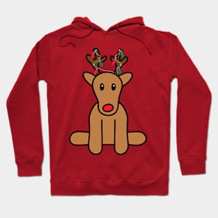 Cute Sitting Rudolph Reindeer with String of Lights Hoodie